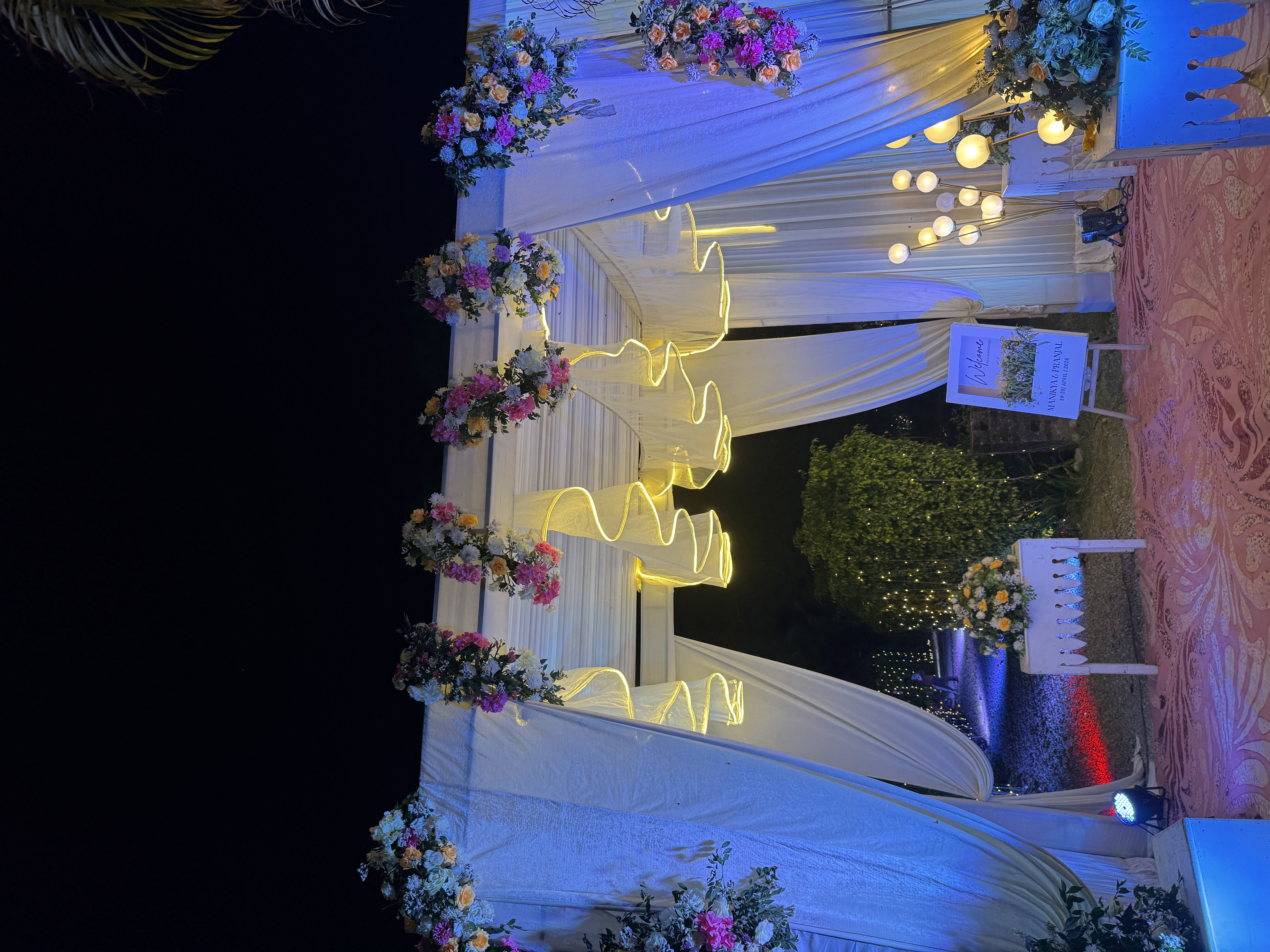 Reception wedding photo at Corbett Wild Resort